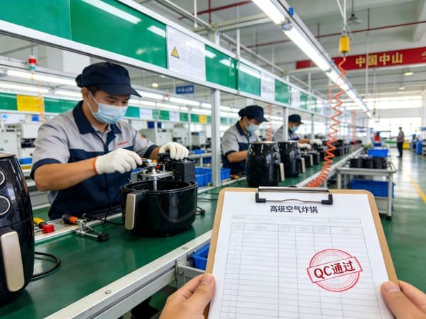 Using a laptop to check supplier verification badges on a B2B platform