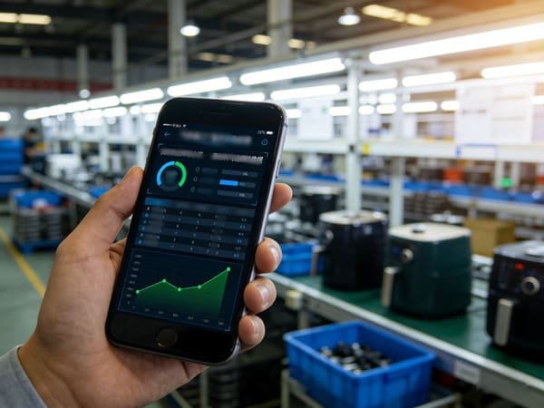 A quality manager reviewing a certificate in a modern factory office.