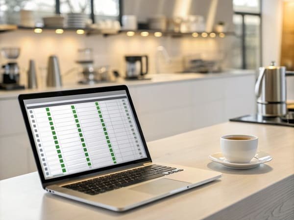 A procurement manager ticking off items on a digital checklist for importing goods.