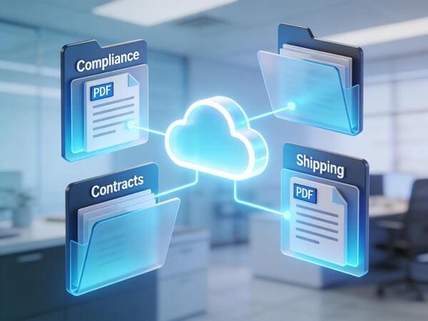 A screenshot of a well-organized cloud storage folder system for procurement.