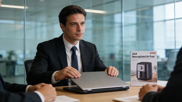 A handshake being declined, symbolizing a terminated business deal.