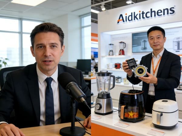 Asking questions to an air fryer supplier during a video call