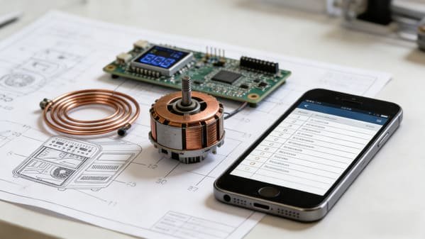 A conceptual 3D illustration of three pillars labeled Warranty, Spare Parts, and Technical Support.