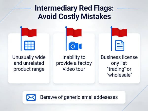 An image displaying a website with a confusing mix of products, a red flag for an intermediary.