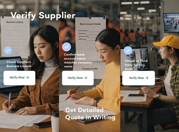 A magnifying glass hovering over a contract and bank details