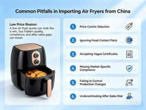 What are the common mistakes that importers make when purchasing air fryers from China?