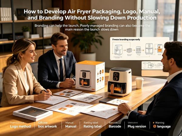 develop air fryer packaging logo manual and branding without slowing production