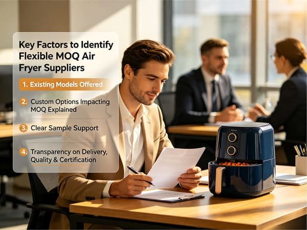 How to identify flexible low MOQ air fryer suppliers