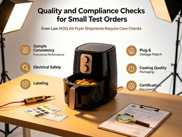Quality and compliance checks for low MOQ air fryer orders