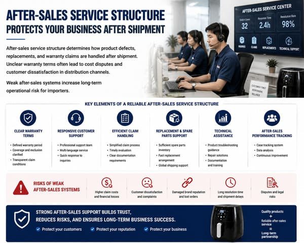 Air fryer after-sales service and support system