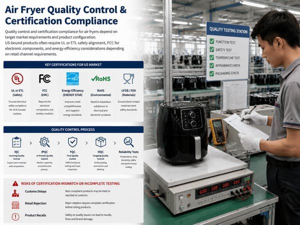 Air fryer quality inspection testing lab