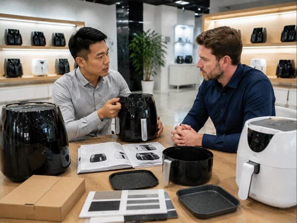 Testing an air fryer sample for quality and heating performance