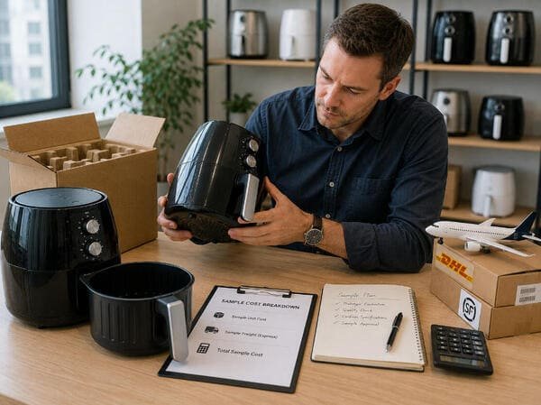 sample cost and sample freight for air fryer sourcing