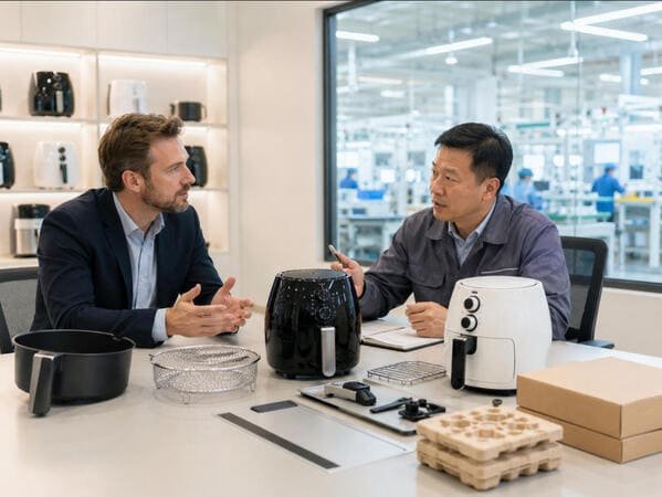 Chinese air fryer factory component supply chain and assembly lines