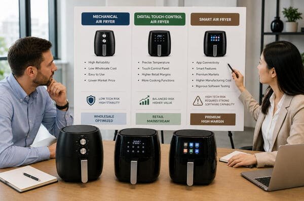 Mechanical vs digital smart touch control air fryers