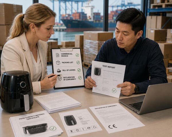 import documents from an air fryer supplier