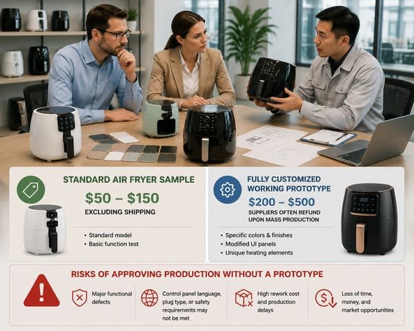 Air fryer prototype sample testing and evaluation