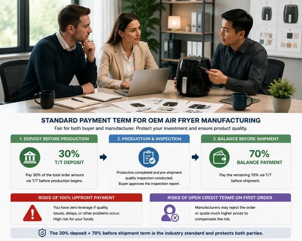 B2B air fryer order standard payment terms negotiation