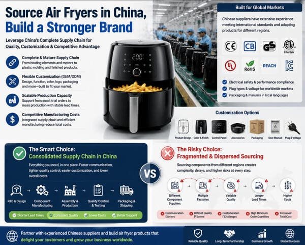 Mature air fryer supply chain and assembly lines in China