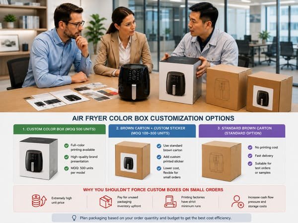 Custom OEM air fryer color box packaging options