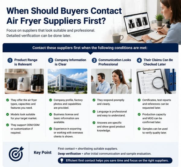air fryer supplier contact priority evaluation for B2B buyers