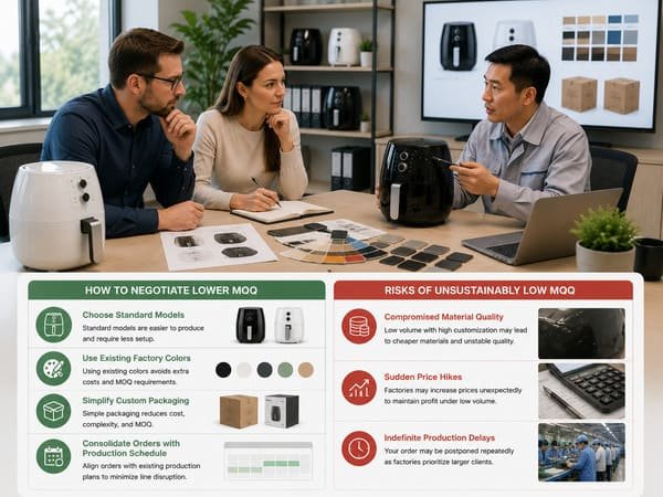 Lower MOQ negotiation strategies with Chinese air fryer factories