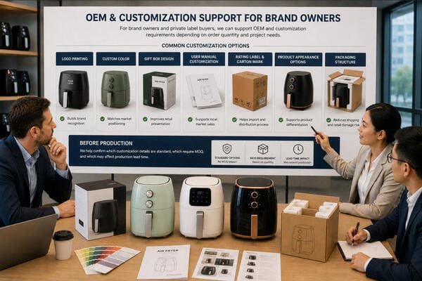 Private label air fryer packaging customization