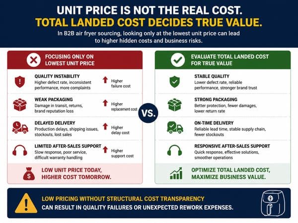 Air fryer cost structure and sourcing comparison