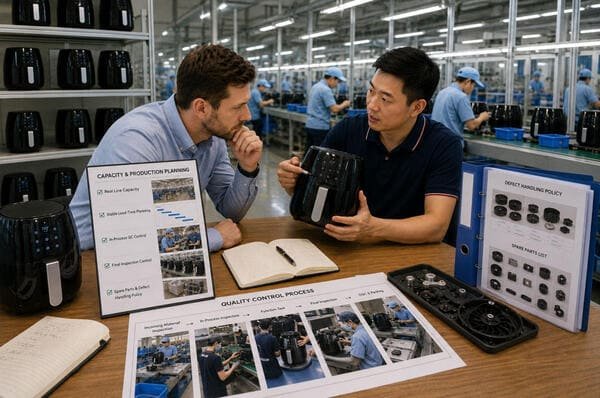 production capacity lead time and qc controls for private label air fryer manufacturers
