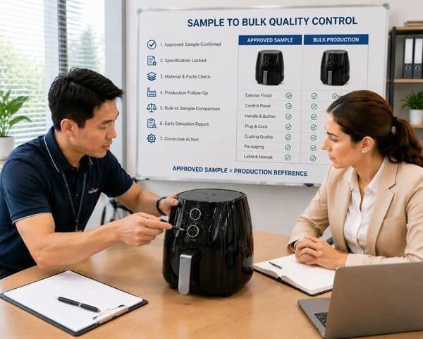 prevent air fryer sample to bulk quality problems