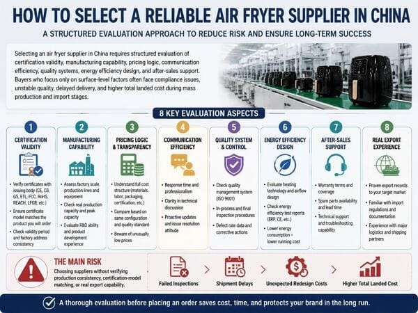 Air fryer supplier evaluation process for B2B sourcing