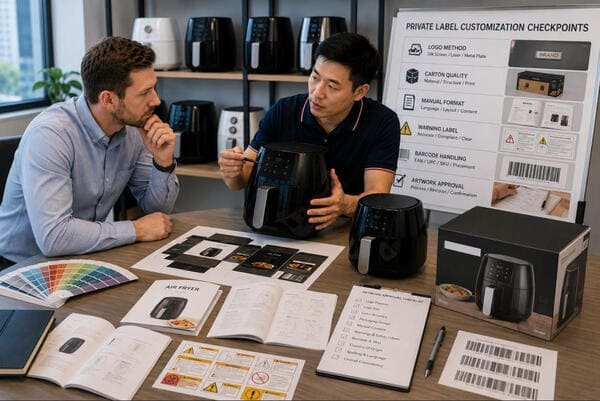 how to evaluate air fryer packaging logo and manual customization