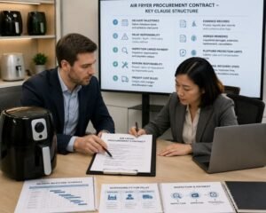 How to Clarify Delivery Time and Breach of Contract Responsibilities in Air Fryer Procurement Contracts?
