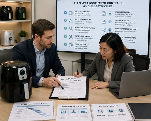 air fryer procurement contract review with delivery milestone schedule