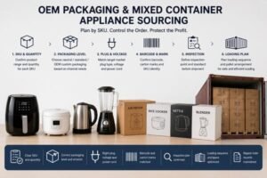 OEM Custom Packaging and Mixed Container Appliance Sourcing from China: How Importers Should Control SKU, MOQ, Carton Marks, Plug/Voltage, and Loading Before Quotation