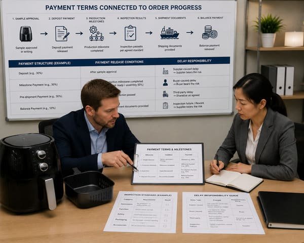 air fryer buyer linking payment terms with inspection and delivery clauses