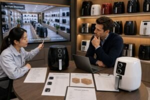 Air Fryer Showroom Video: How Wholesale Buyers Should Use Factory Display Evidence Before Quotation and OEM Orders